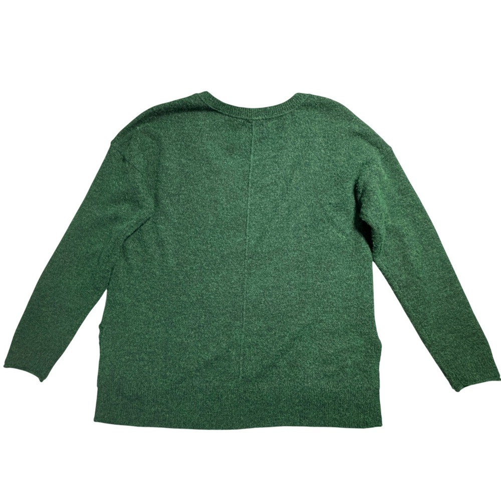 Womens Green V-Neck Oversized Knit Sweater Small S/P Forest Green St. Paddy's